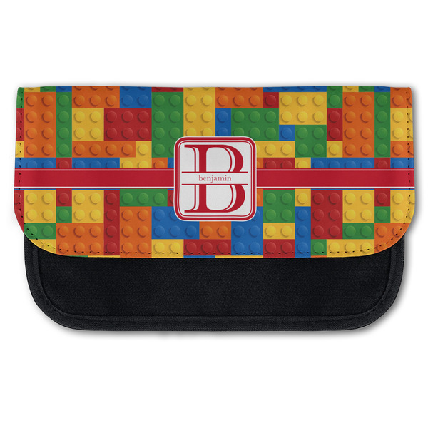 Custom Building Blocks Canvas Pencil Case w/ Name and Initial