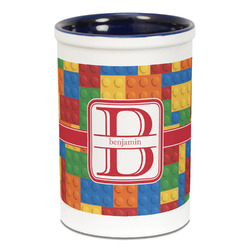 Building Blocks Ceramic Pencil Holders - Blue