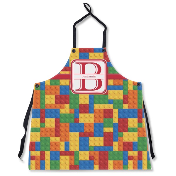 Custom Building Blocks Apron Without Pockets w/ Name and Initial