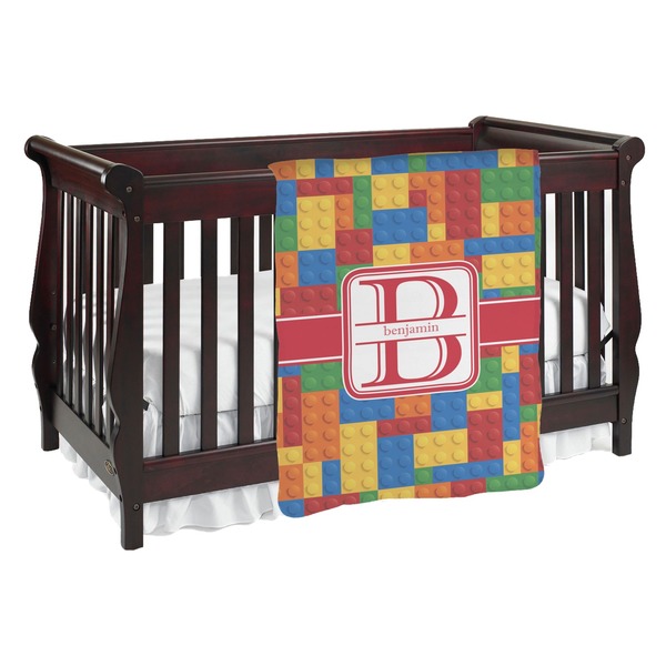 Custom Building Blocks Baby Blanket (Double Sided) (Personalized)