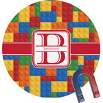Building Blocks Round Fridge Magnet (Personalized)