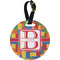 Building Blocks Personalized Round Luggage Tag