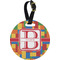 Building Blocks Plastic Luggage Tag - Round (Personalized)
