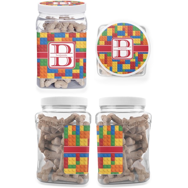 Building Blocks Pet Treat Jar - Multiple Angles