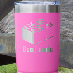 Building Blocks 20 oz Stainless Steel Tumbler - Pink - Single Sided (Personalized)