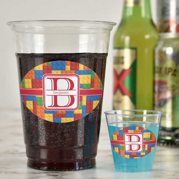 Building Blocks Plastic Shot Glasses - In Context