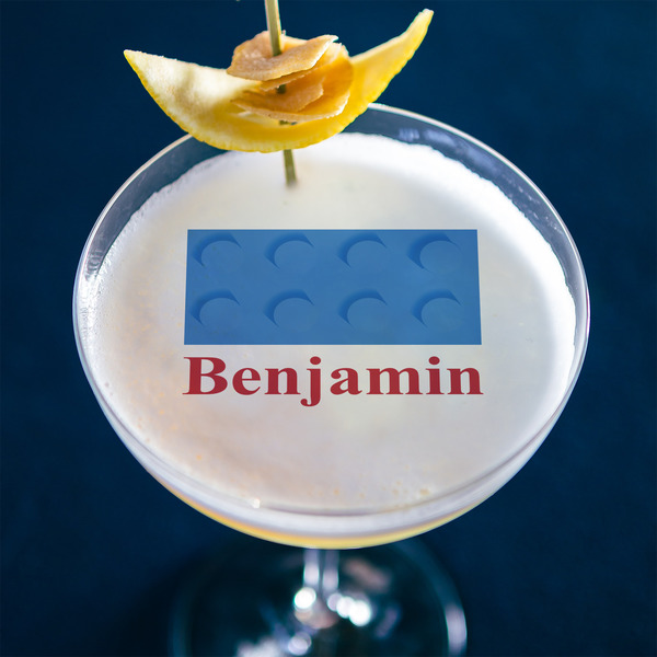 Building Blocks Printed Drink Topper - XLarge - In Context