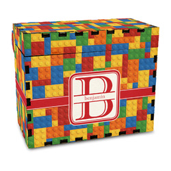 Building Blocks Wood Recipe Box - Full Color Print (Personalized)