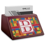 Building Blocks Red Mahogany Business Card Holder (Personalized)