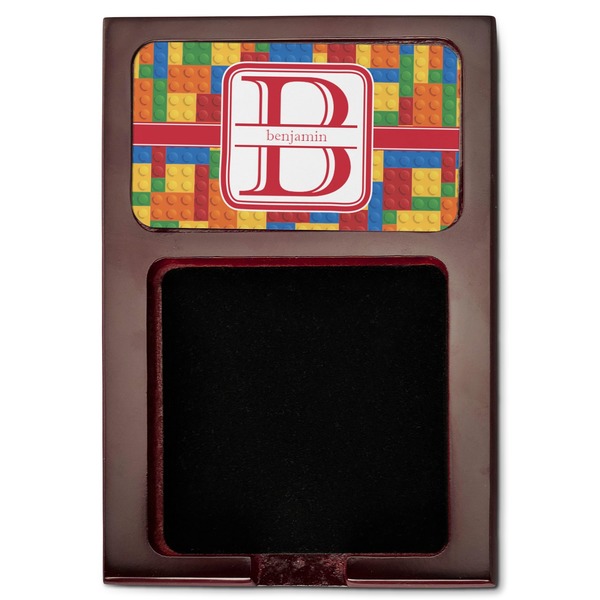 Building Blocks Red Mahogany Sticky Note Holder - Flat