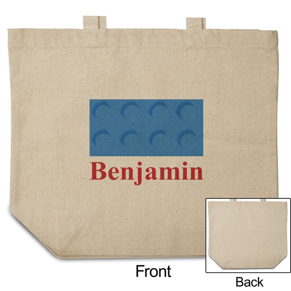 Building Blocks Reusable Cotton Grocery Bag - Front & Back View