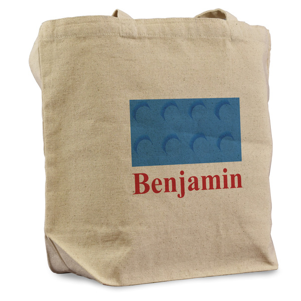 Custom Building Blocks Reusable Cotton Grocery Bag (Personalized)