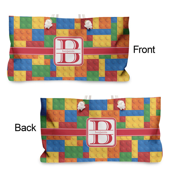 Building Blocks Large Rope Tote - From & Back View