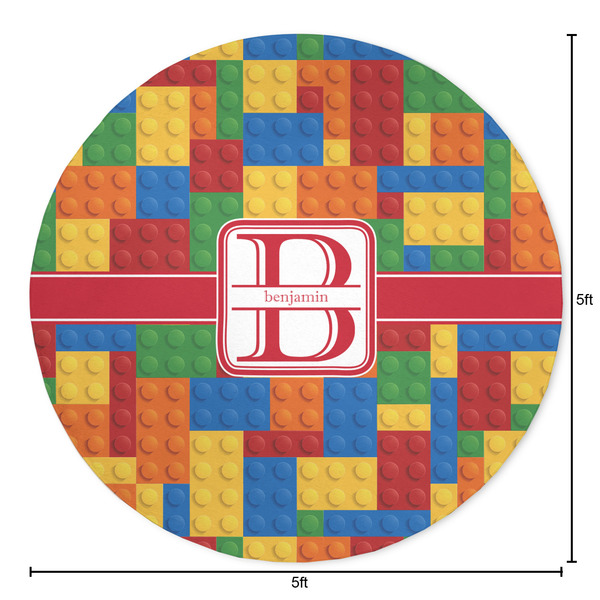 Building Blocks Round Area Rug - Size
