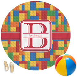 Building Blocks Round Beach Towel (Personalized)