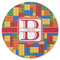 Building Blocks Round Rubber Backed Coaster (Personalized)