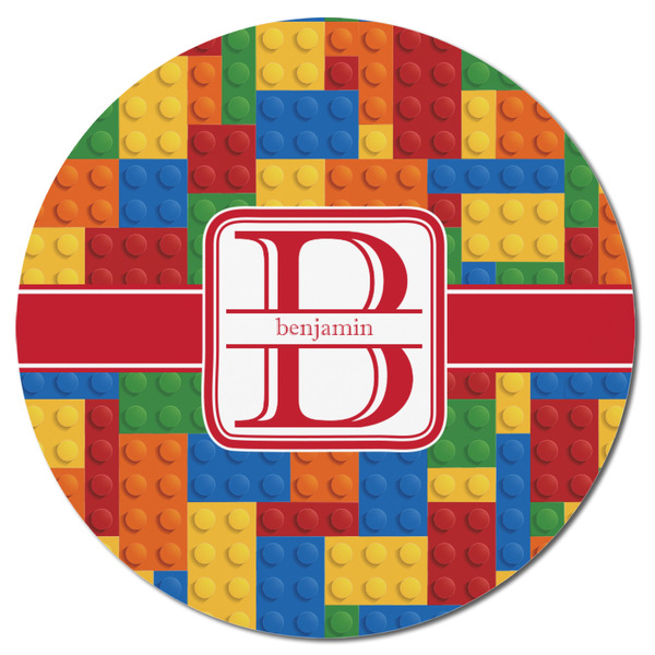Building Blocks Round Fridge Magnet - FRONT