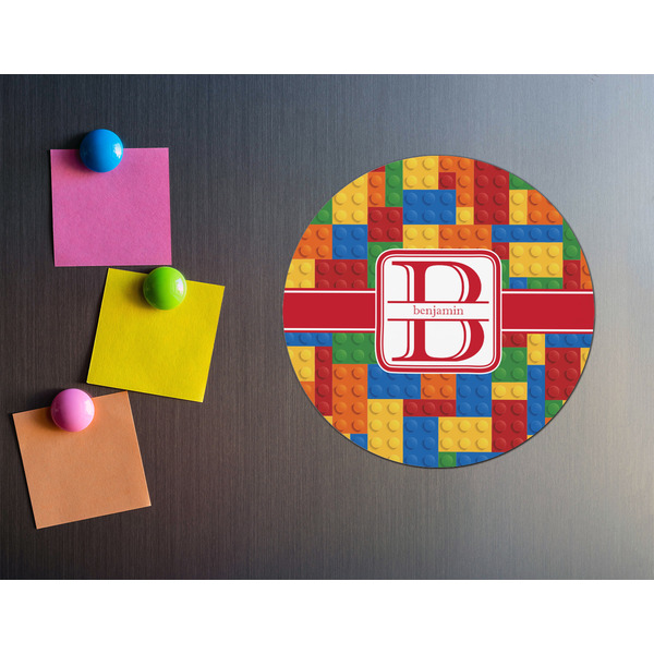 Building Blocks Round Fridge Magnet - LIFESTYLE