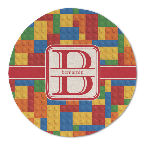 Custom Building Blocks Round Linen Placemat (Personalized)