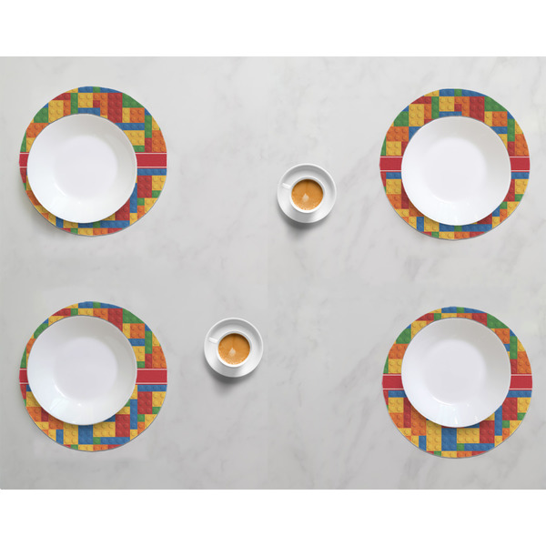 Building Blocks Round Linen Placemats - LIFESTYLE (set of 4)