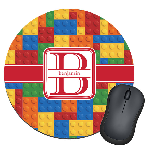 Custom Building Blocks Round Mouse Pad (Personalized)