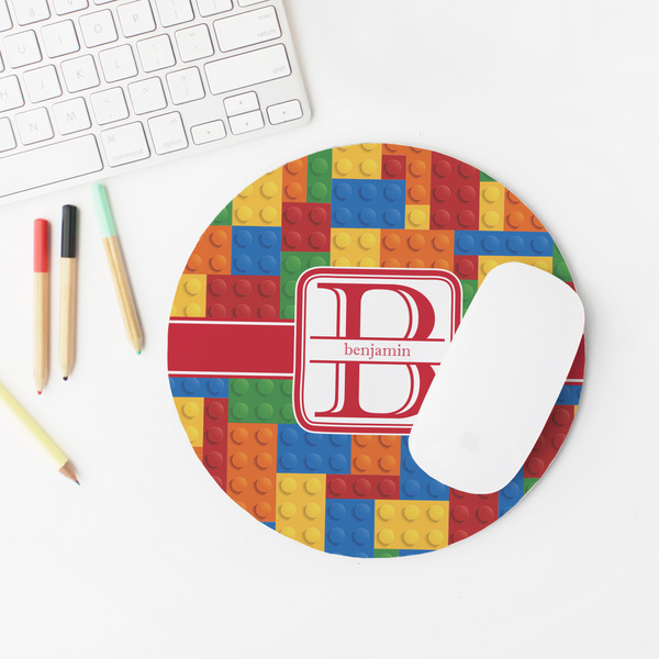 Building Blocks Round Mousepad - LIFESTYLE 2
