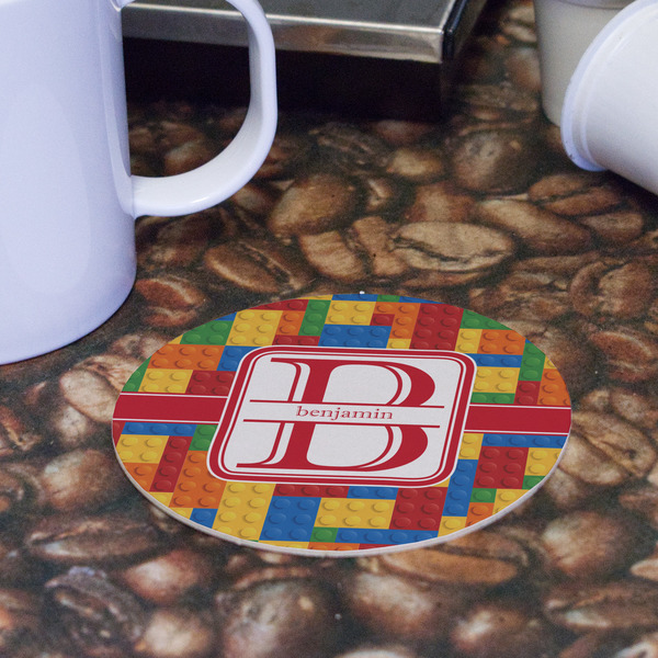 Building Blocks Round Paper Coaster - Front