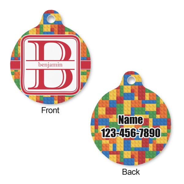 Building Blocks Round Pet ID Tag - Large - Approval