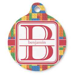 Building Blocks Round Pet ID Tag (Personalized)