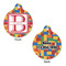 Building Blocks Round Pet Tag - Front & Back