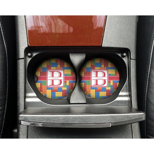 Building Blocks Sandstone Car Coaster - In Cup Holder
