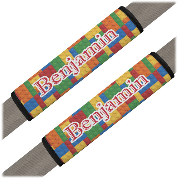Custom Building Blocks Seat Belt Covers (Set of 2) (Personalized)