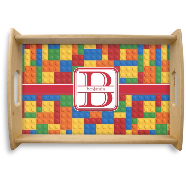 Custom Building Blocks Natural Wooden Tray - Small (Personalized)