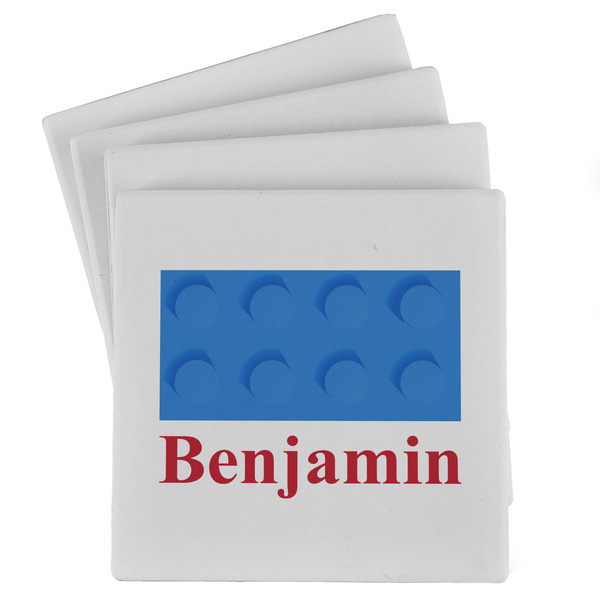 Custom Building Blocks Absorbent Stone Coasters - Set of 4 (Personalized)