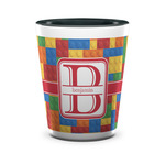 Building Blocks Ceramic Shot Glass - 1.5 oz - Two Tone - Single (Personalized)