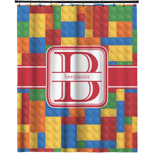 Custom Building Blocks Extra Long Shower Curtain - 70"x84" (Personalized)