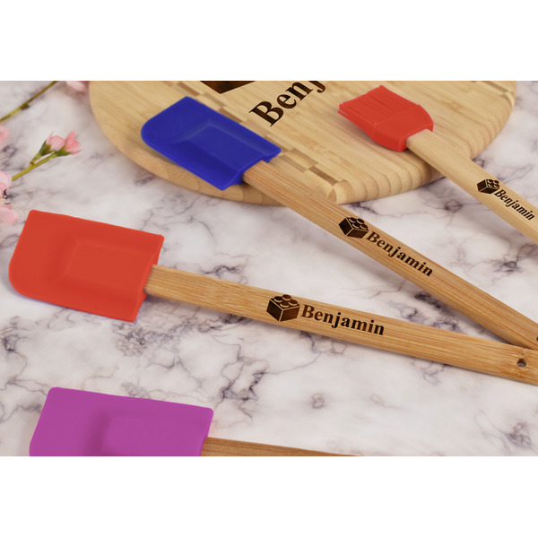 Building Blocks Silicone Spatula - Red - Lifestyle