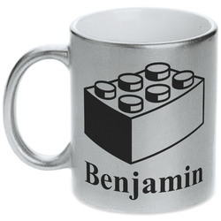 Building Blocks Metallic Silver Mug (Personalized)