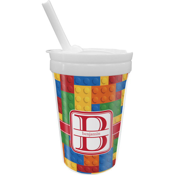 Custom Building Blocks Sippy Cup with Straw (Personalized)