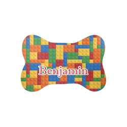 Building Blocks Bone Shaped Dog Food Mat (Small) (Personalized)
