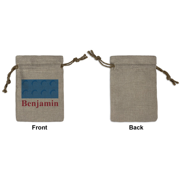 Building Blocks Small Burlap Gift Bag - Front Approval