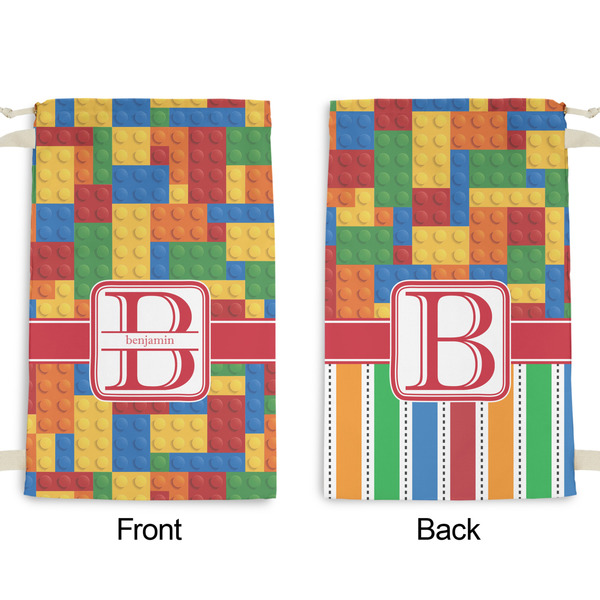 Building Blocks Small Laundry Bag - Front & Back View