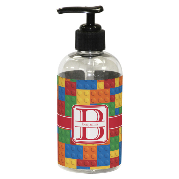 Custom Building Blocks Plastic Soap / Lotion Dispenser (8 oz - Small - Black) (Personalized)