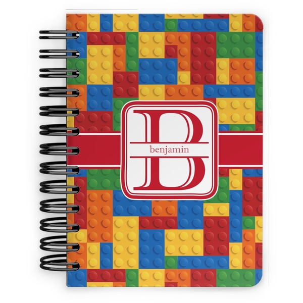Custom Building Blocks Spiral Notebook - 5x7 w/ Name and Initial