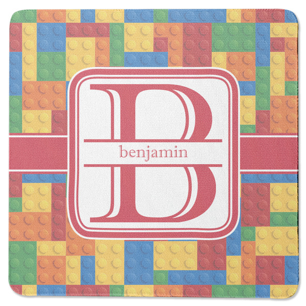 Custom Building Blocks Square Rubber Backed Coaster (Personalized)