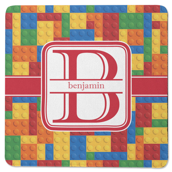 Custom Building Blocks Square Rubber Backed Coaster (Personalized)