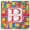 Building Blocks Square Rubber Backed Coaster (Personalized)