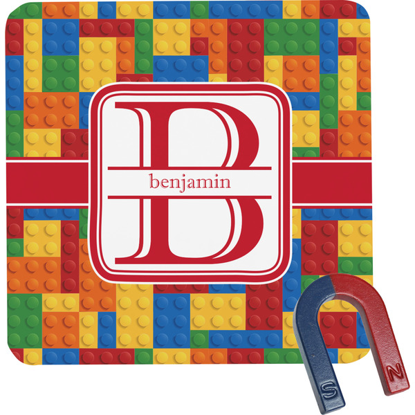 Custom Building Blocks Square Fridge Magnet (Personalized)