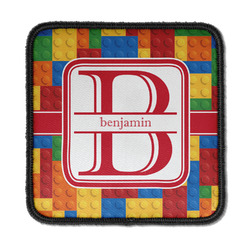 Building Blocks Iron On Square Patch w/ Name and Initial