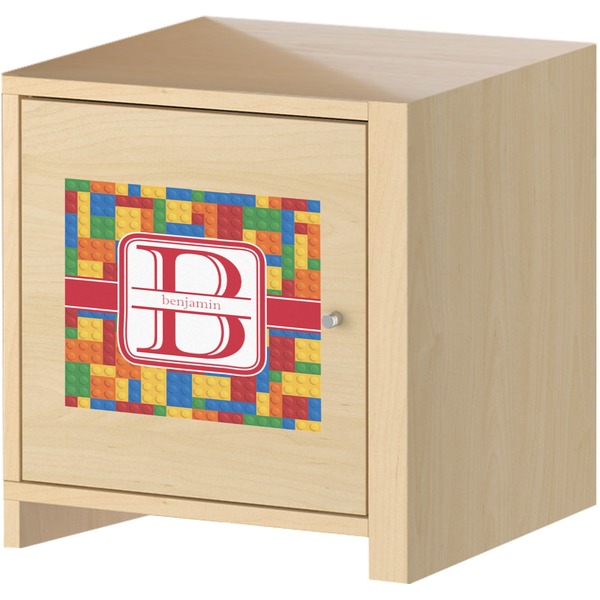 Building Blocks Square Wall Decal on Wooden Cabinet